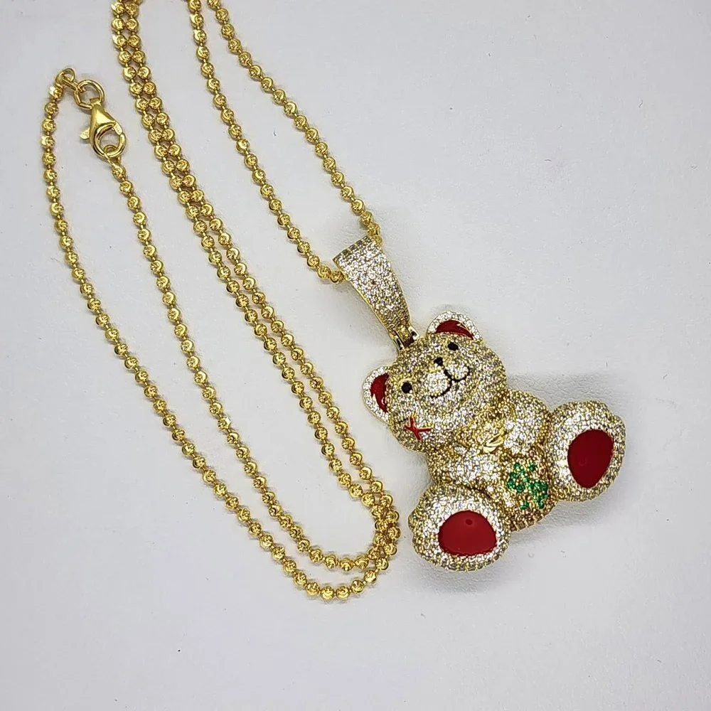 LAST ONE Brand New Sterling Silver 925 Teddy Bear Necklace